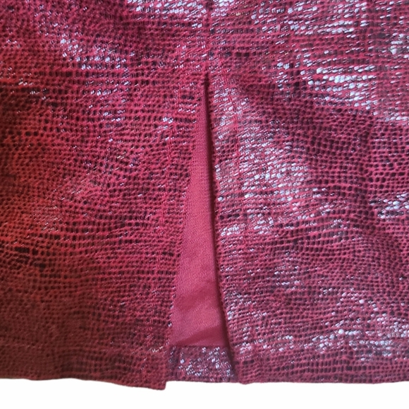 Red Python Pattern Mini Skirt - Picture 4 of 9